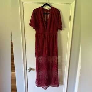Women’s red lace dress